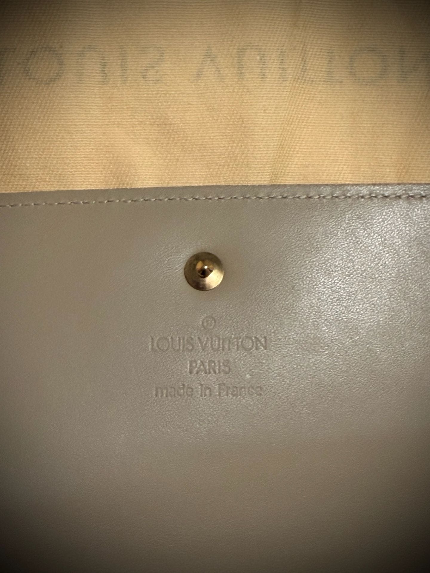 Louis Vuitton Monogram Vernis Trifold Long Wallet Beige 7