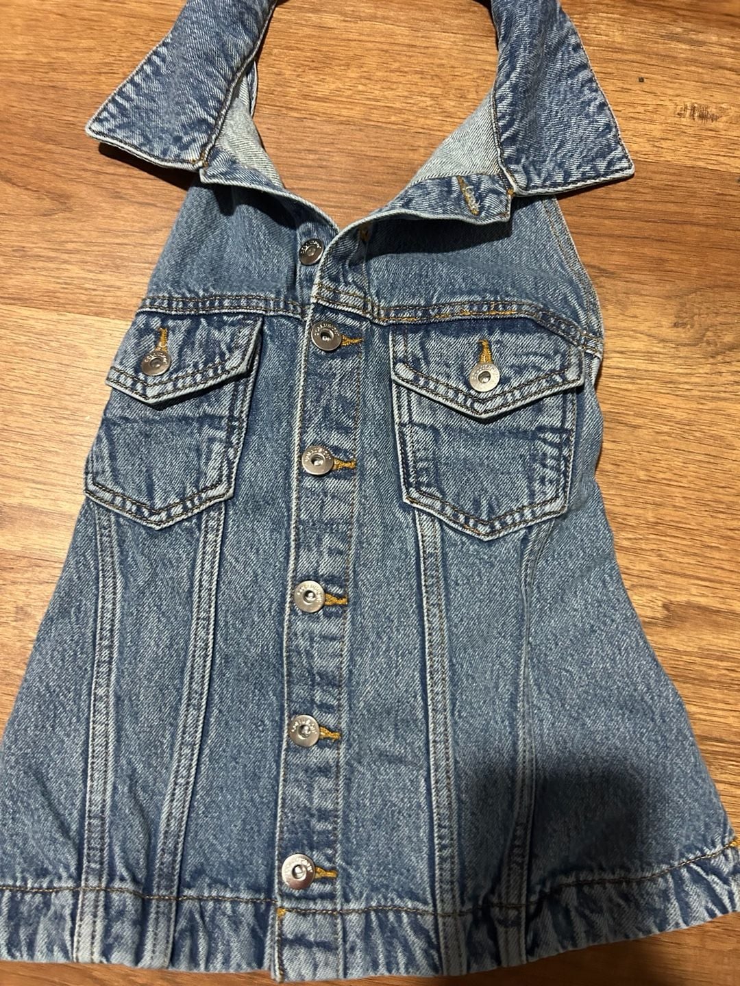 Collusion Denim Halter Top Size 12 3