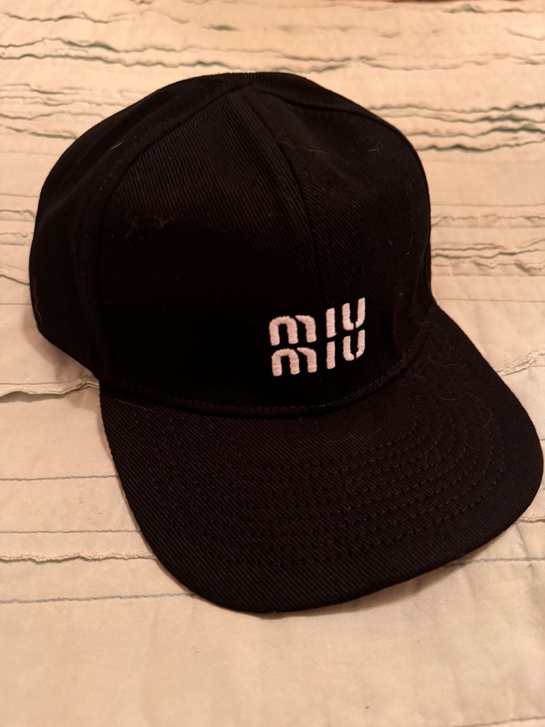 Miu Miu Embroidered Baseball Cap Black 2