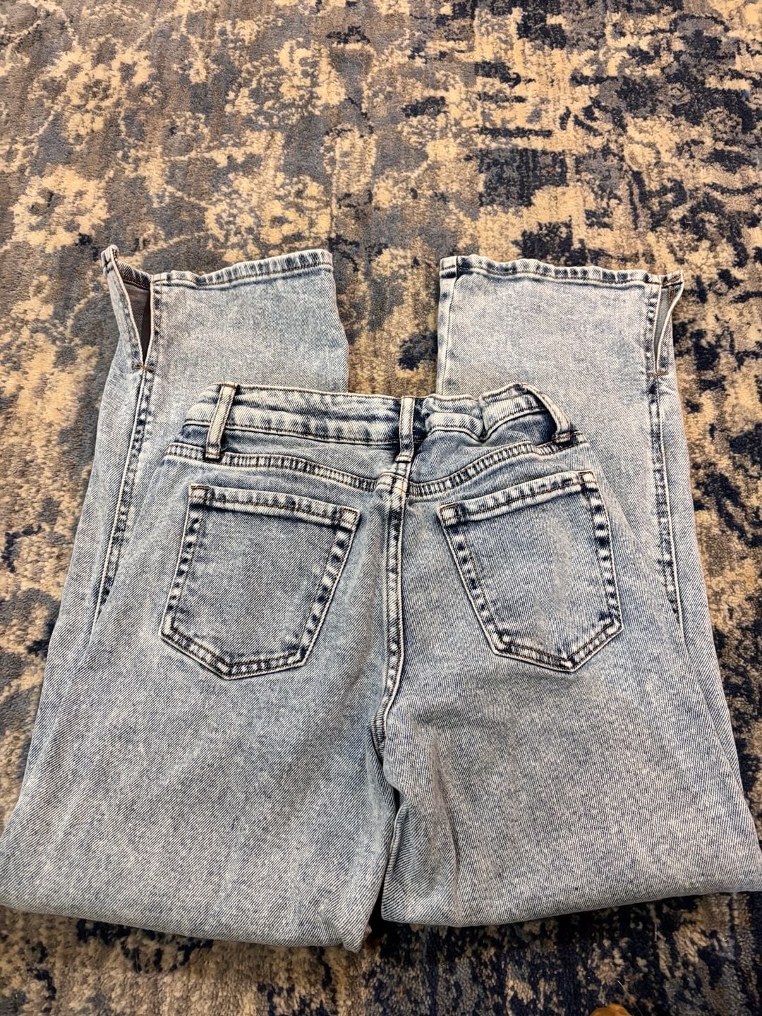 Art Class Acid Wash Flare Jeans Size 10 Split Hem  7