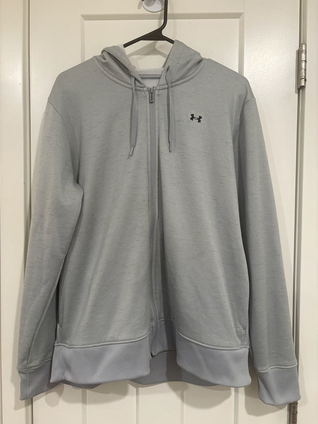Under Armour Women’s XL Armour Fleece Full Zip Hoodie Gray Athletic Pockets 2