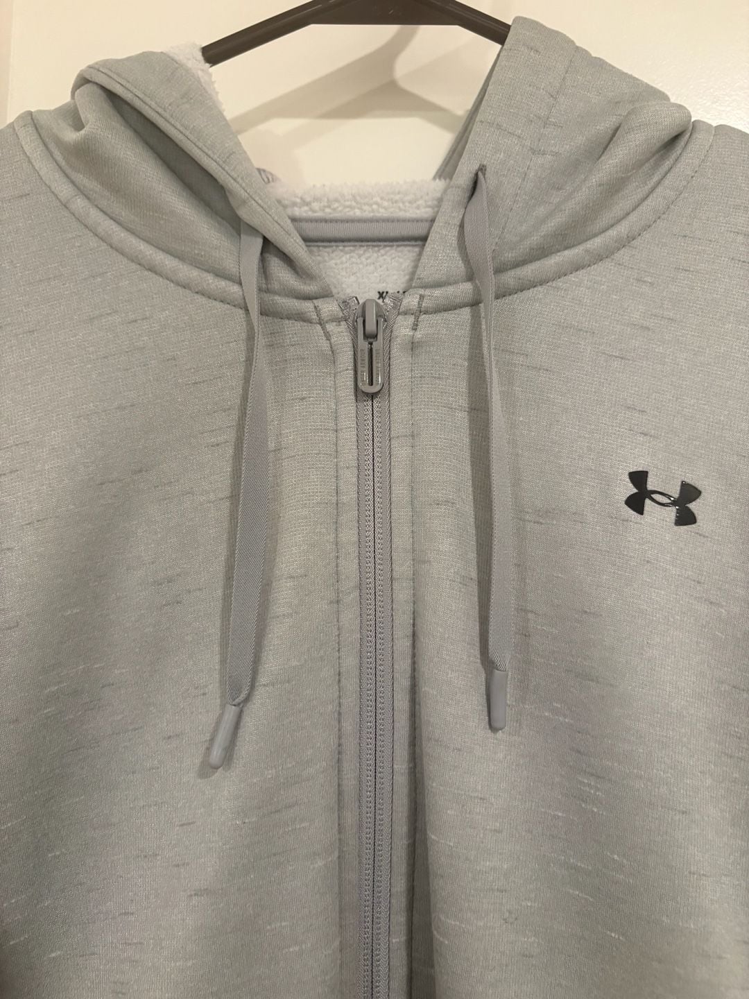 Under Armour Women’s XL Armour Fleece Full Zip Hoodie Gray Athletic Pockets 3