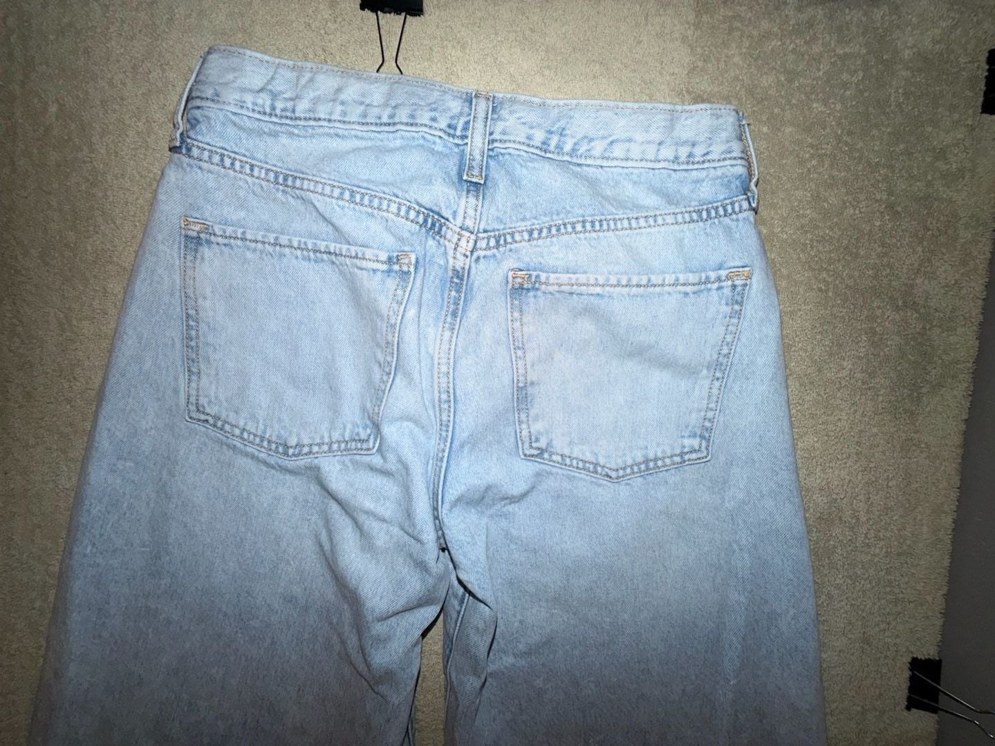 Old Navy Super Baggy Wide Leg Jeans Size 16 Distressed Light Wash Y2K Aesthetic 6