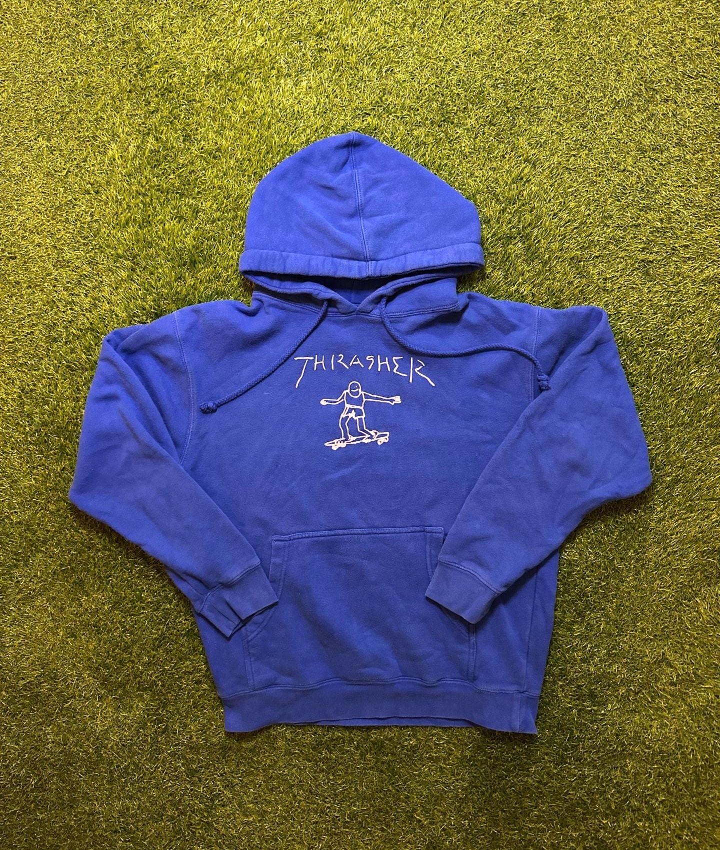 2010s Thrasher Magazine Mark Gonzales Hoodie Size S Blue Skater Pullover. 2