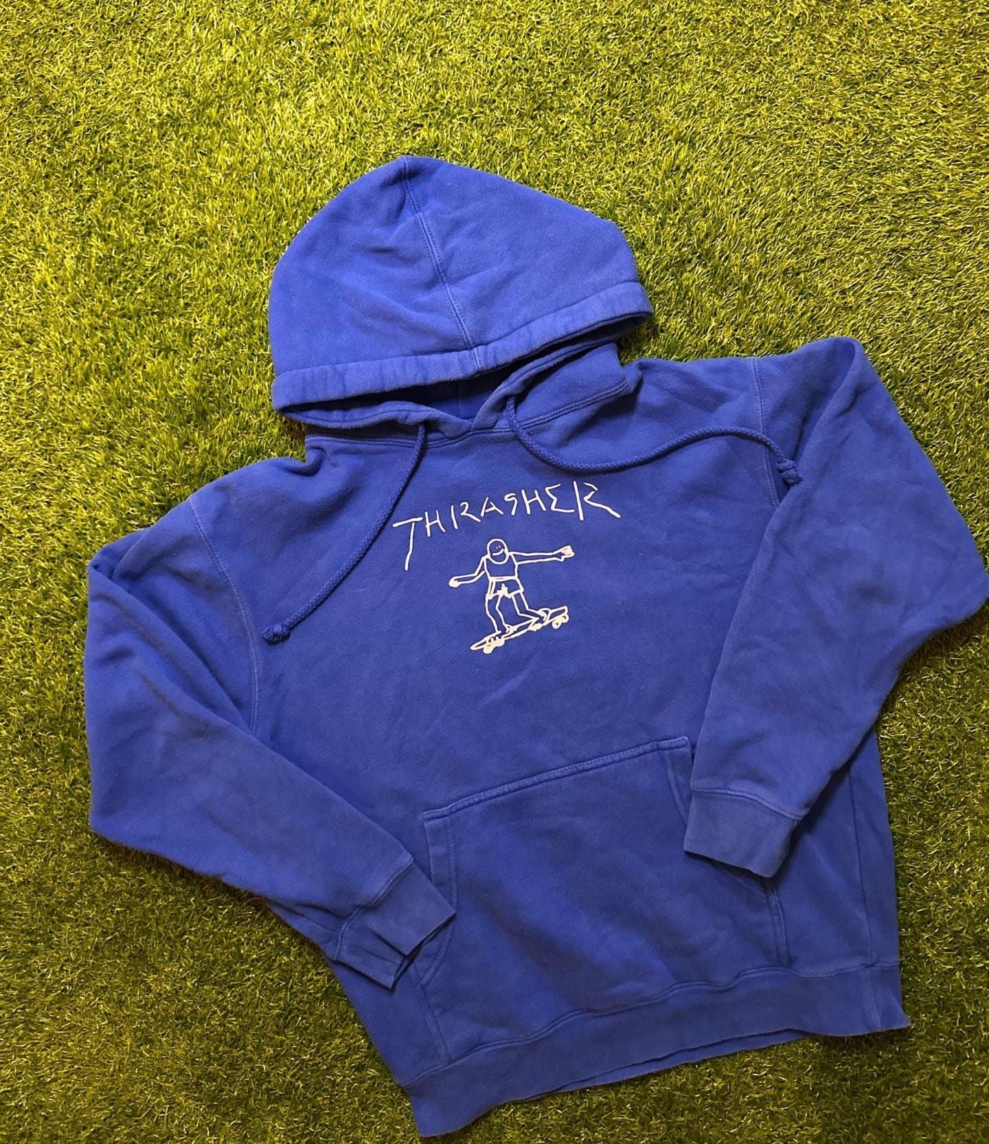 2010s Thrasher Magazine Mark Gonzales Hoodie Size S Blue Skater Pullover. 3