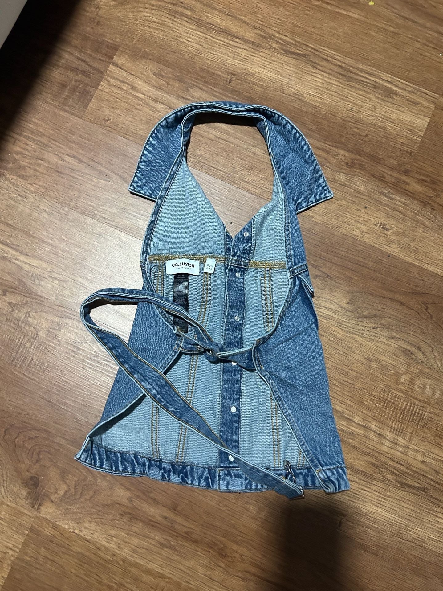 Collusion Denim Halter Top Size 12 5
