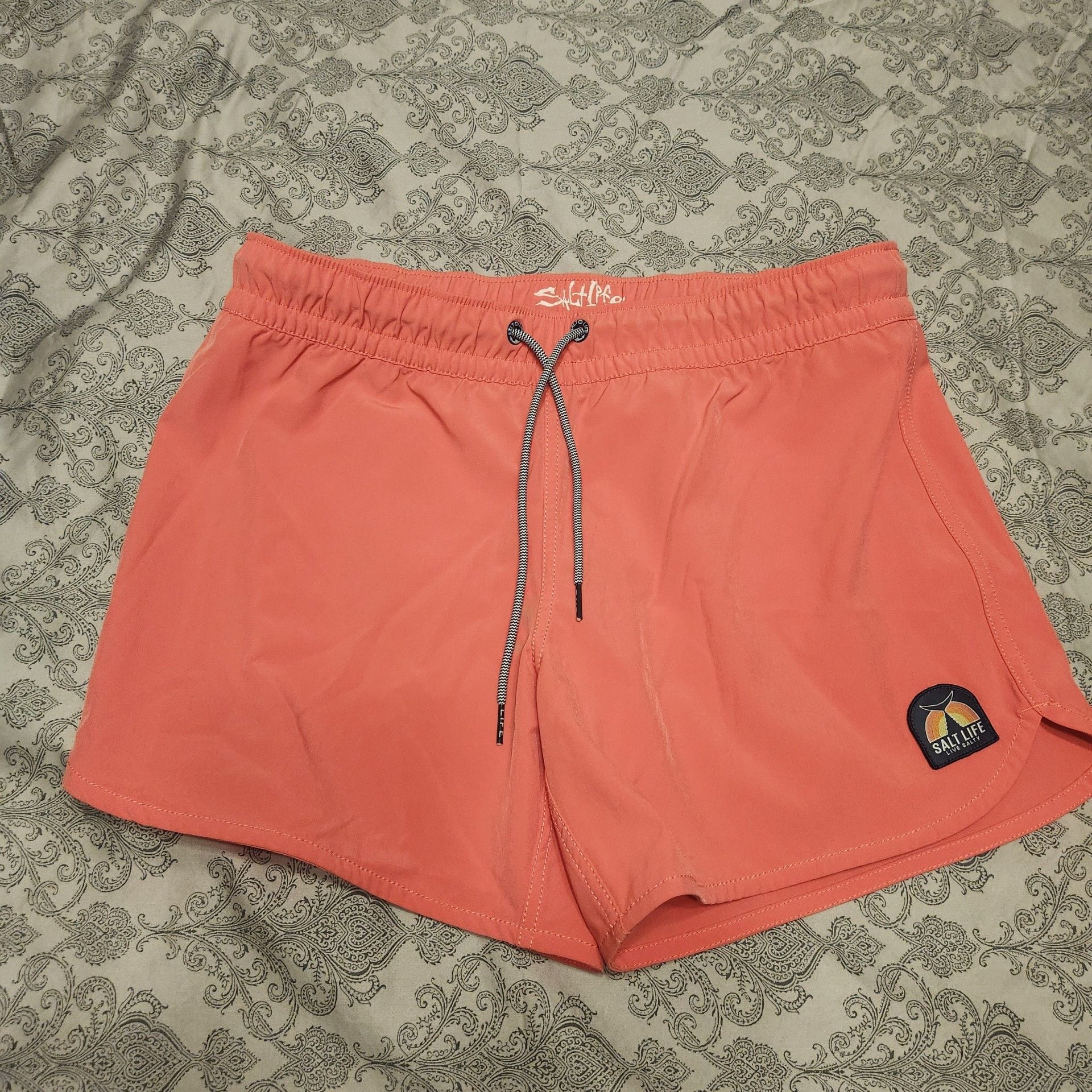 Salt Life Good Daze Volley Shorts Size Med Coral Pink 2