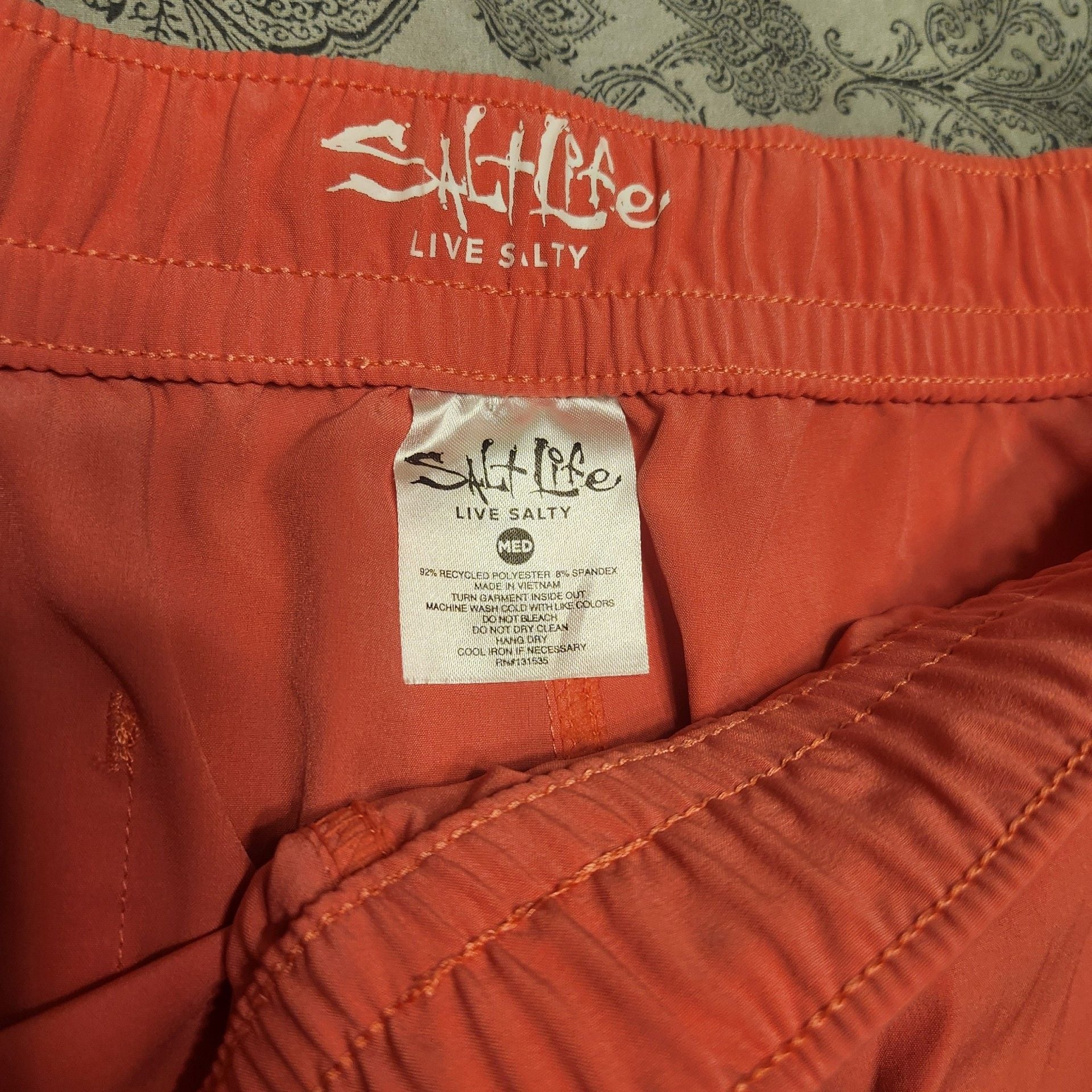 Salt Life Good Daze Volley Shorts Size Med Coral Pink 3