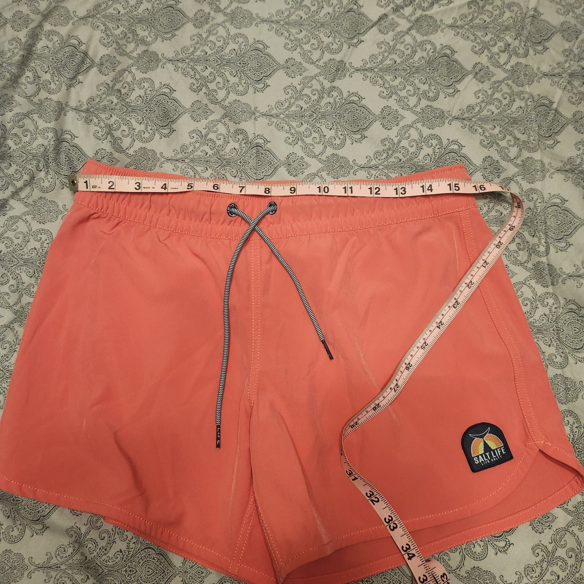 Salt Life Good Daze Volley Shorts Size Med Coral Pink 5