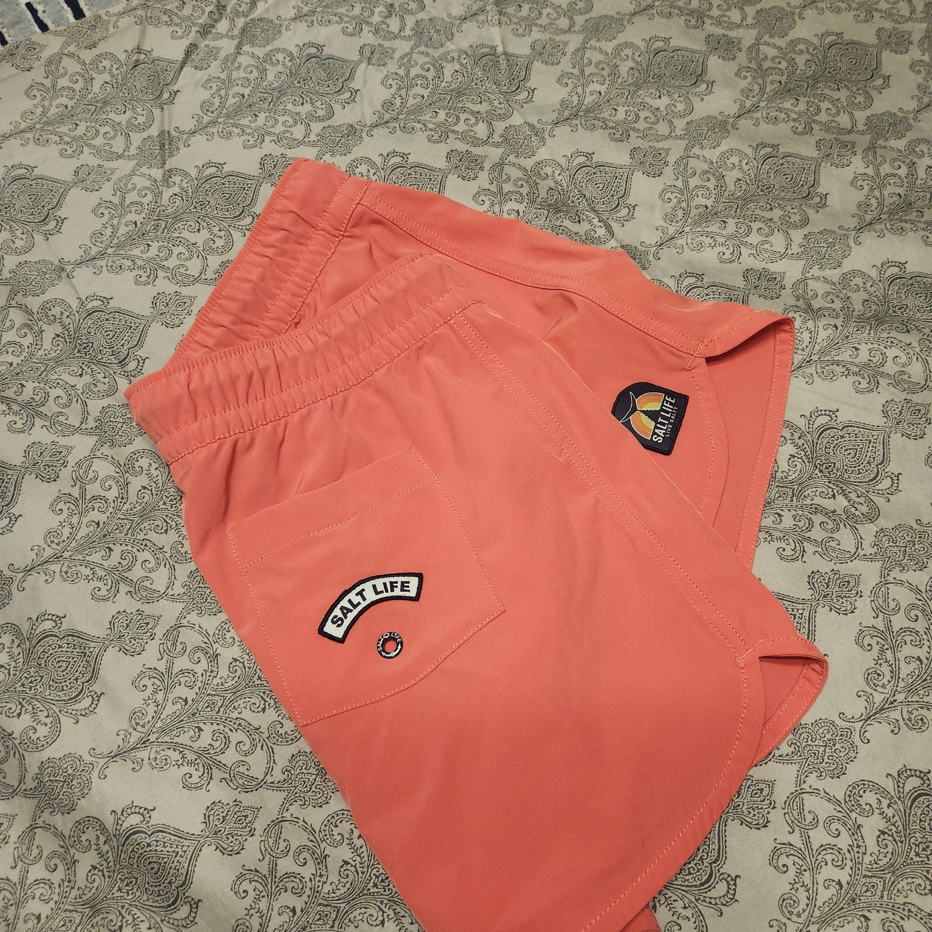 Salt Life Good Daze Volley Shorts Size Med Coral Pink 9