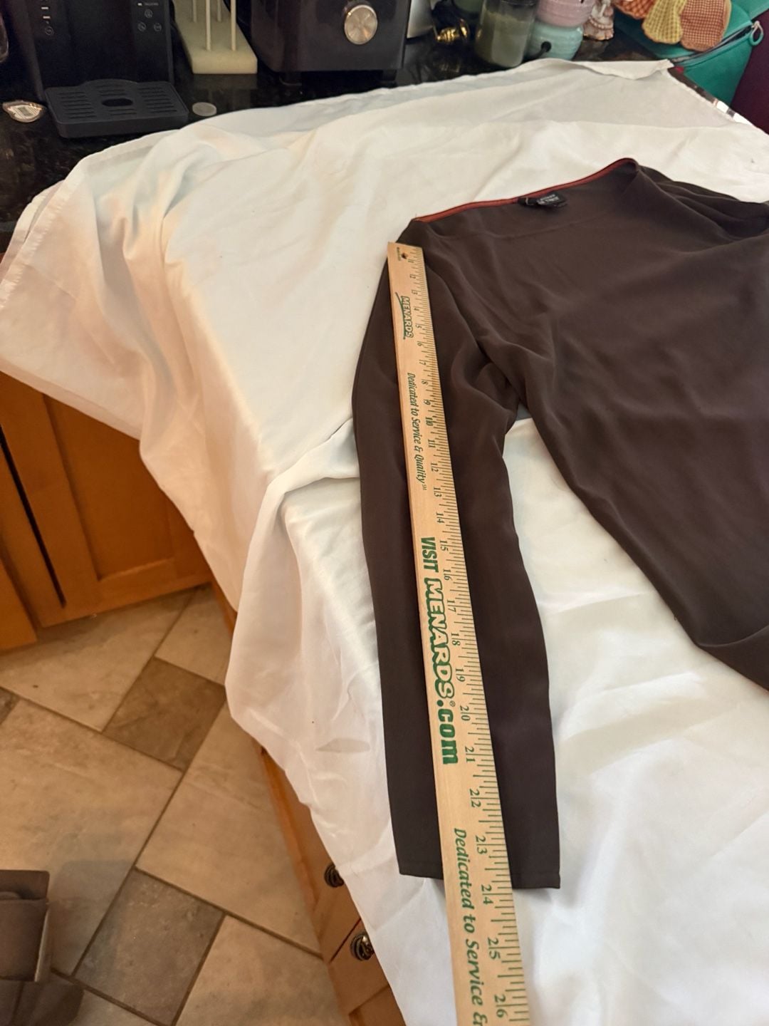 Linda Allard Ellen Tracy Long Sleeve Top Size 14 Brown 7