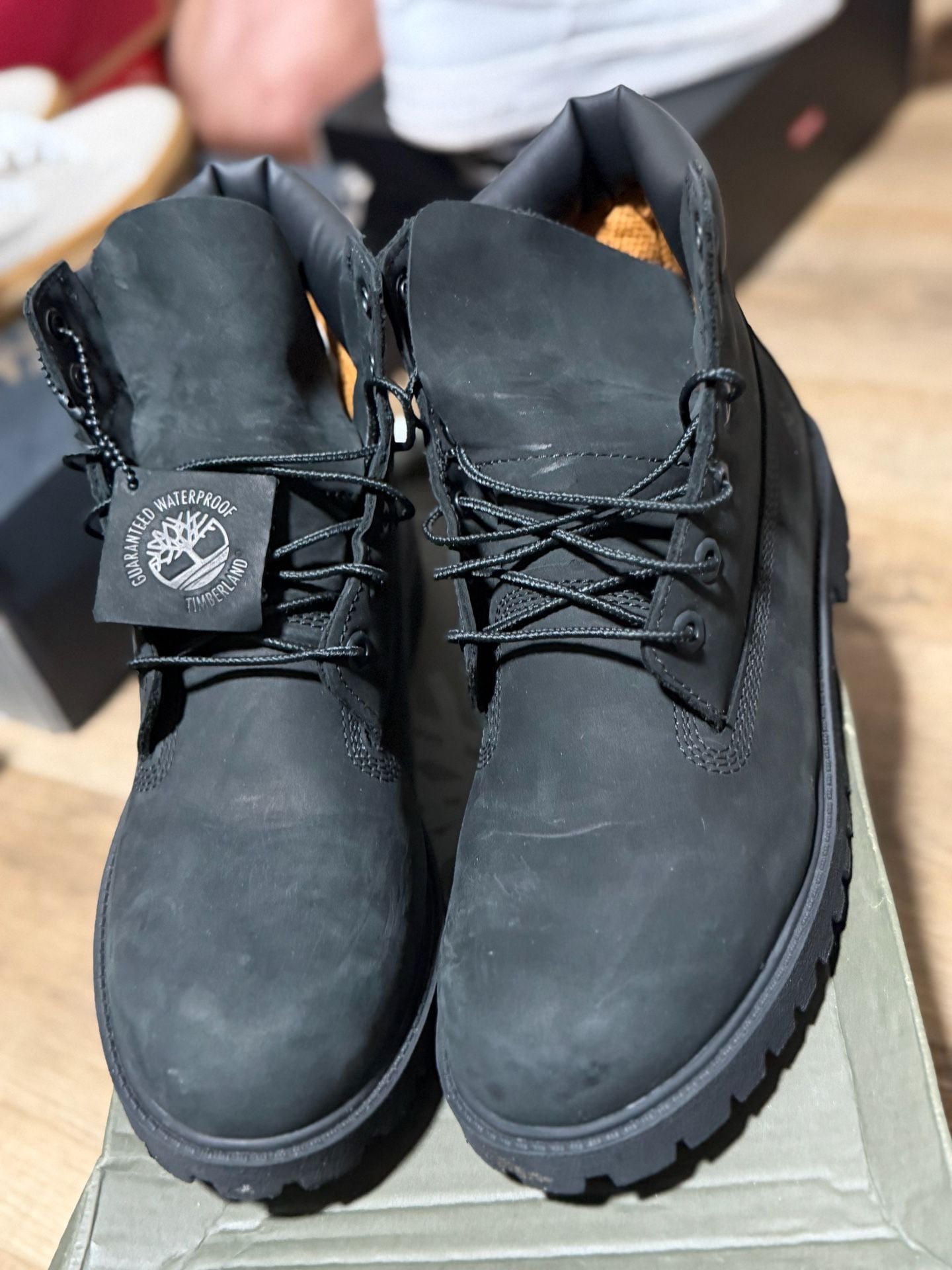 Timberland Premium 6-Inch Waterproof Boot Size 7 M Black Nubuck 3