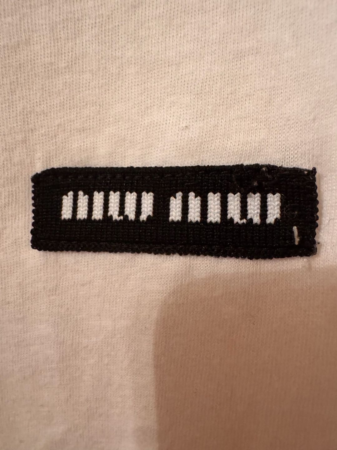 Miu Miu Logo Patch Long Sleeve T-Shirt Size M White Cotton 3