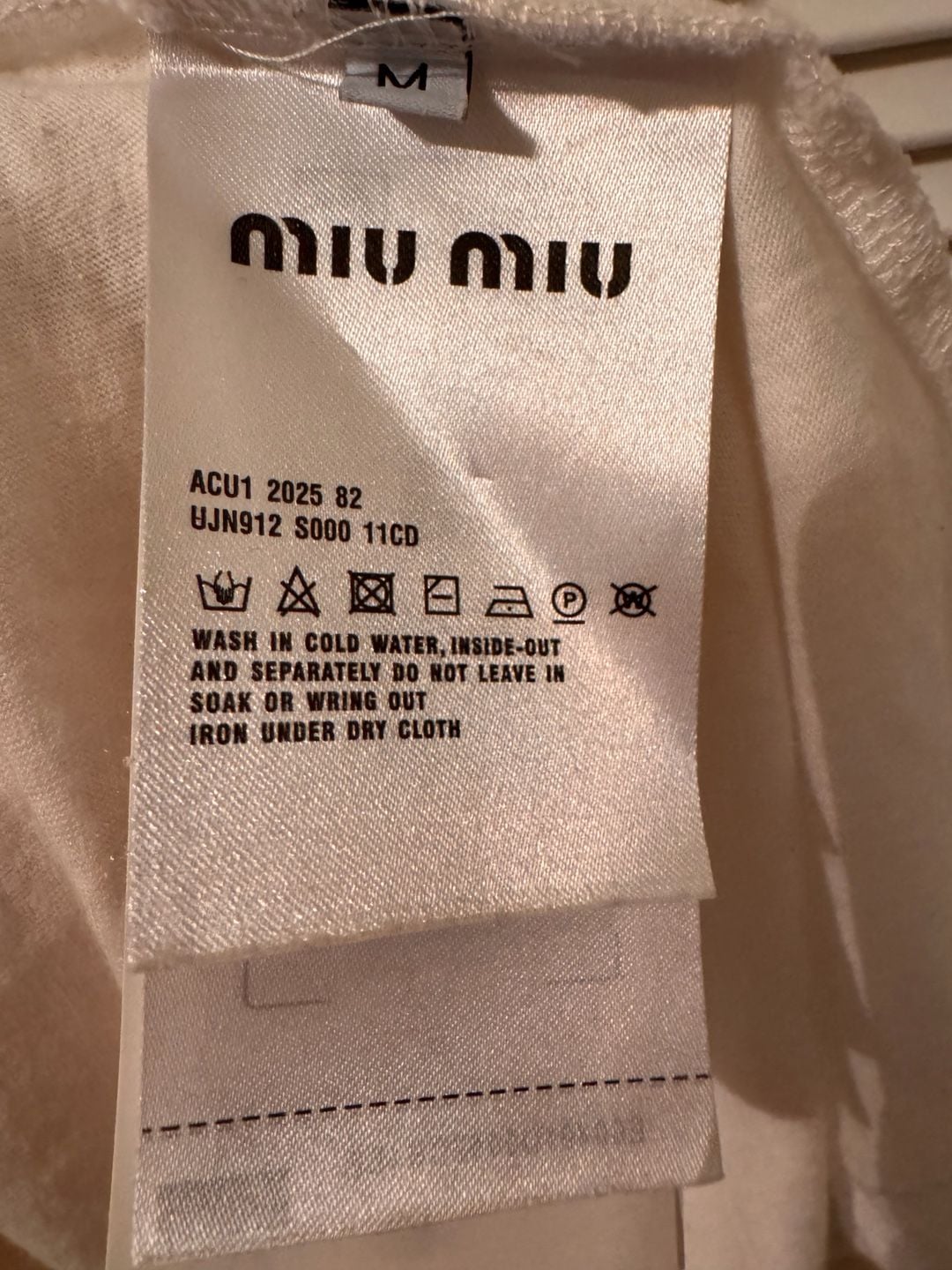 Miu Miu Logo Patch Long Sleeve T-Shirt Size M White Cotton 4