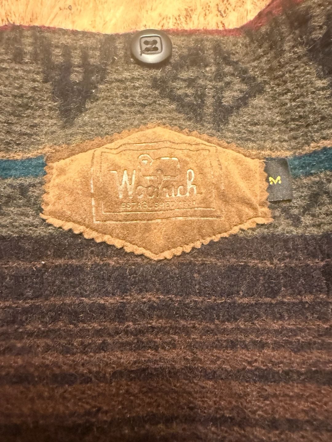 Woolrich Aztec Southwestern Blanket Jacket Size M Quilted Sleeves 7