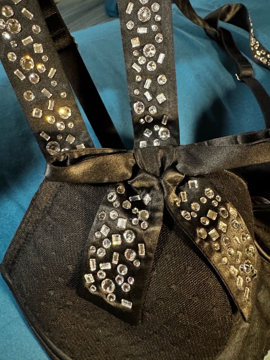 VS DREAM ANGELS lightly lined bling embellished bow bustier NWOT 36D black 9