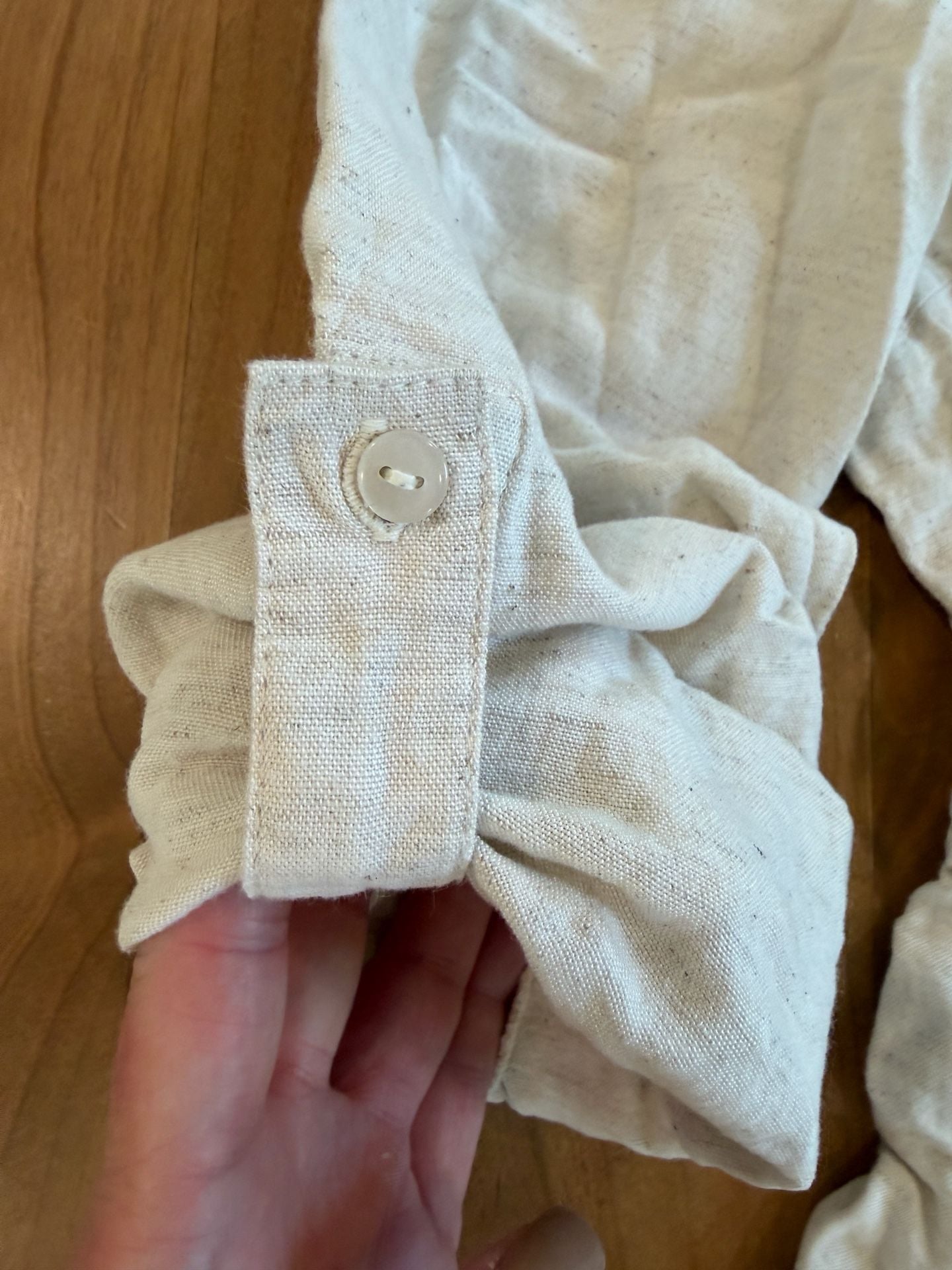 Jessica Simpson Shirtdress Size XL Beige Linen Blend Long Sleeve 7