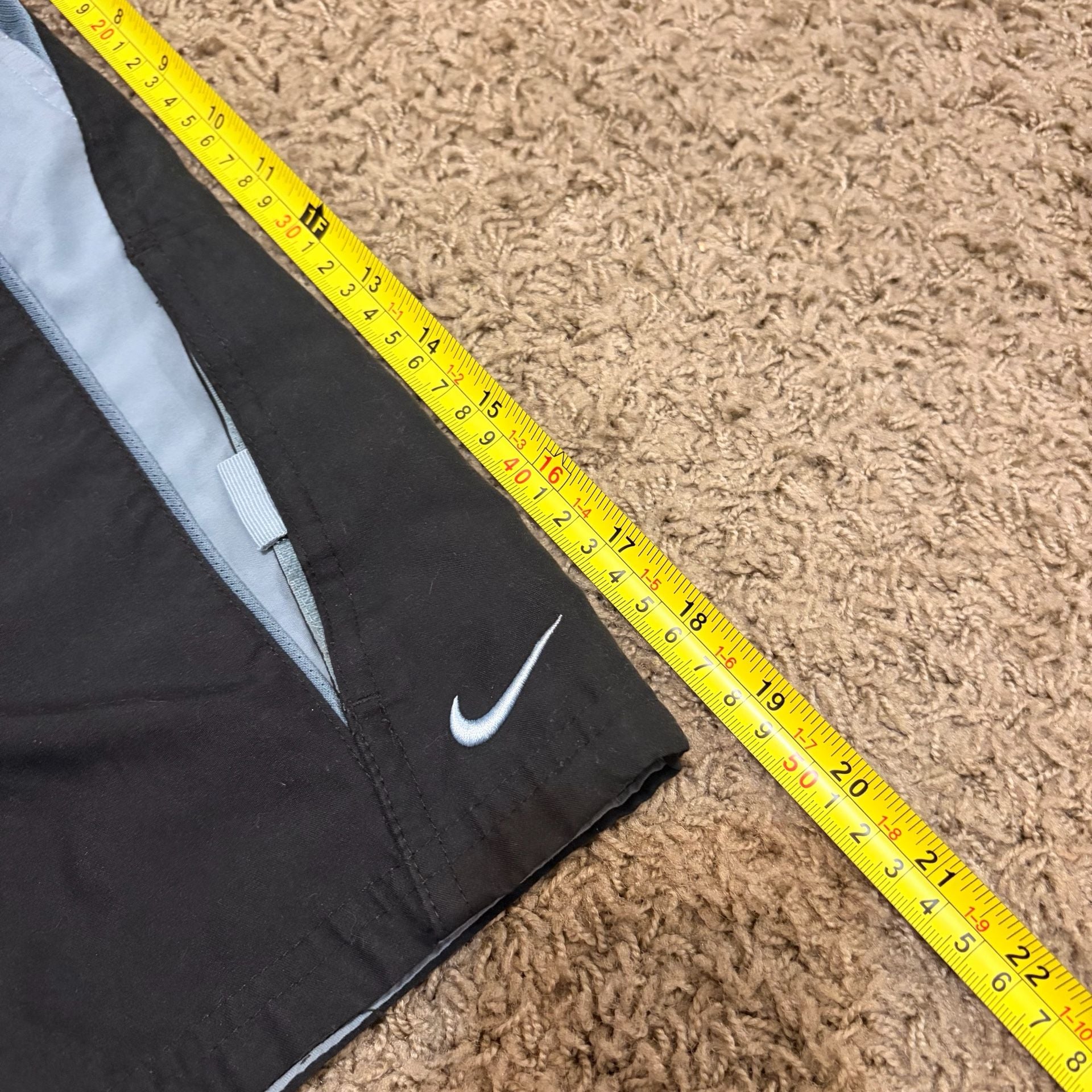 Nike Swim Trunks Size L Black Gray Swoosh 6