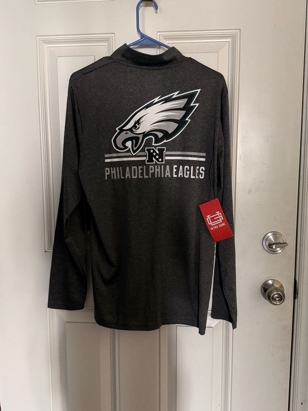 Ultra Game Philadelphia Eagles Size M Charcoal Quarter-Zip Pullover 3