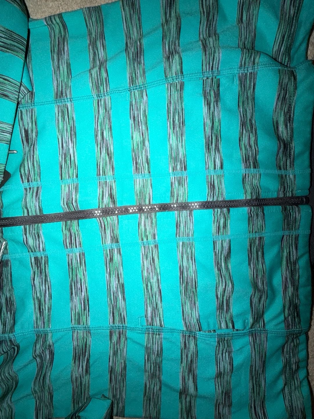 Lukka Active Hoodie Size XL Turquoise Striped Full Zip 6