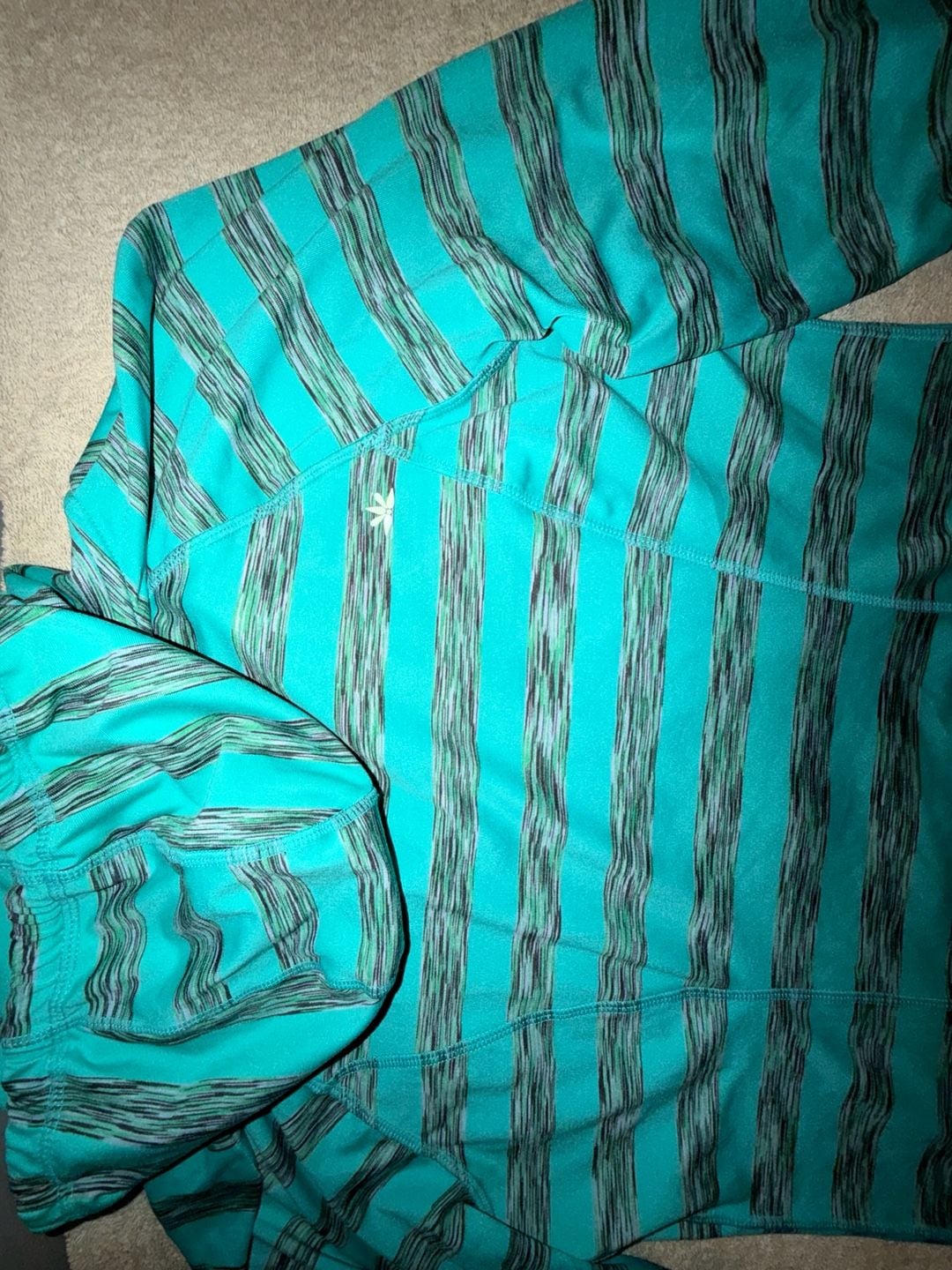 Lukka Active Hoodie Size XL Turquoise Striped Full Zip 11
