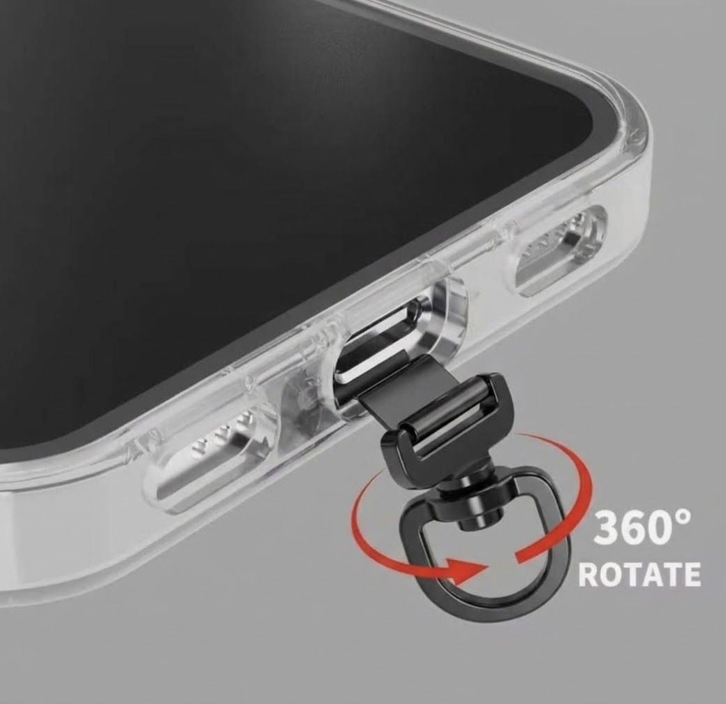 Universal 360° Rotating Phone Lanyard Stainless Steel Clip | Black 5