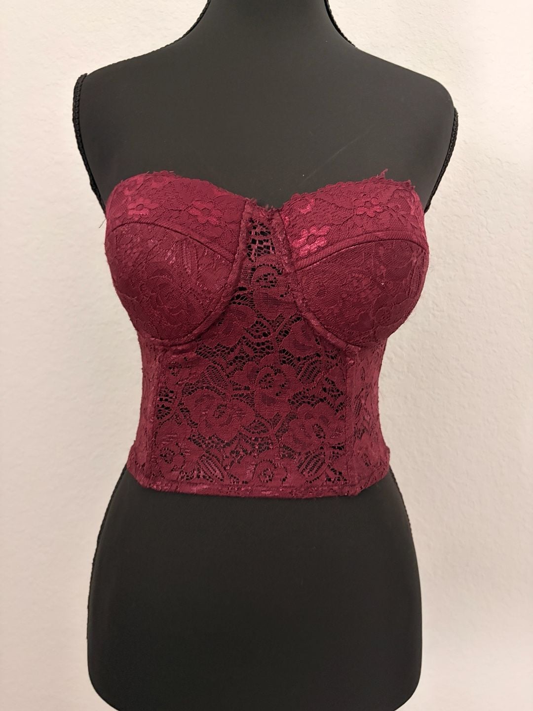 Charlotte Russe Corset Top Size XS Burgundy 2