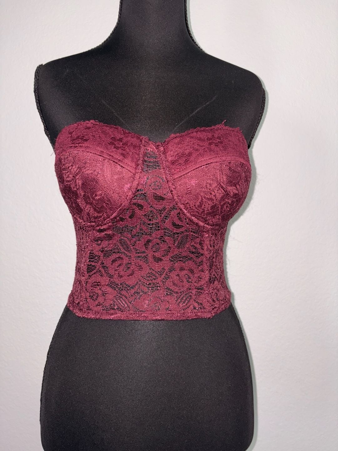 Charlotte Russe Corset Top Size XS Burgundy 3