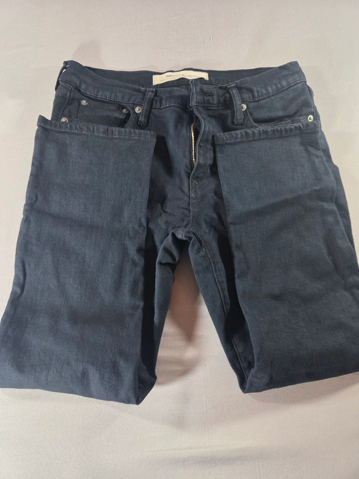 Gap 1969 Best Girlfriend Jeans Size 28 Black Denim 3