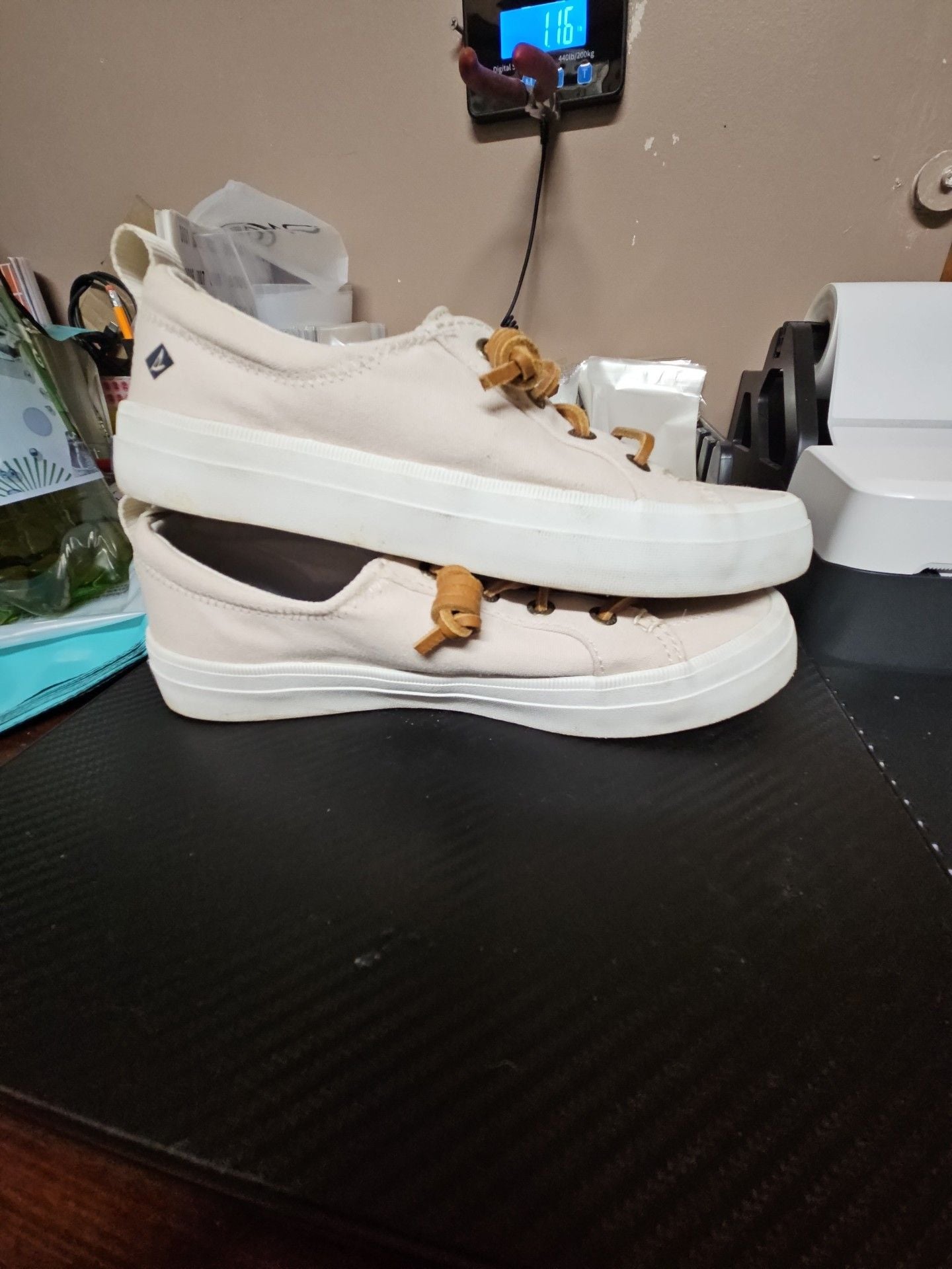 Sperry Venice Boat Sneaker Size 5 Cream Canvas 3