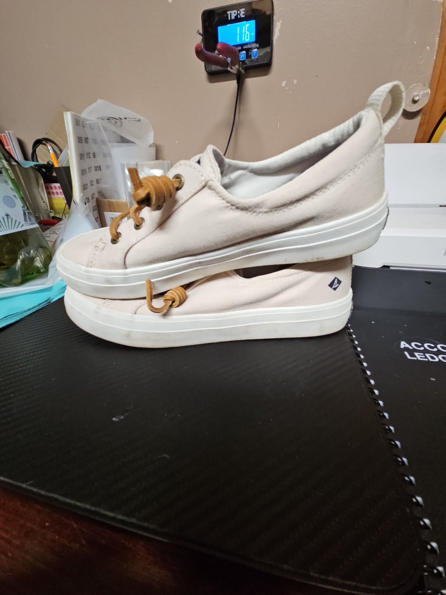 Sperry Venice Boat Sneaker Size 5 Cream Canvas 5