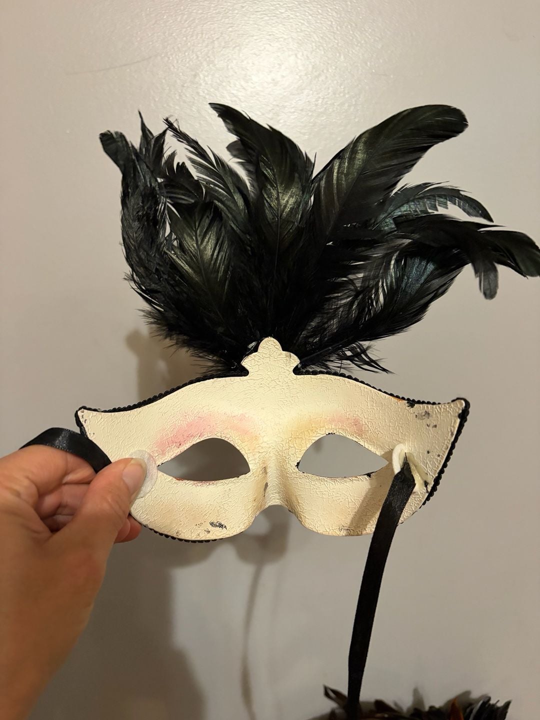 Masquerade Feather couples Mask Set Orange Black Tiger Print Costume 3