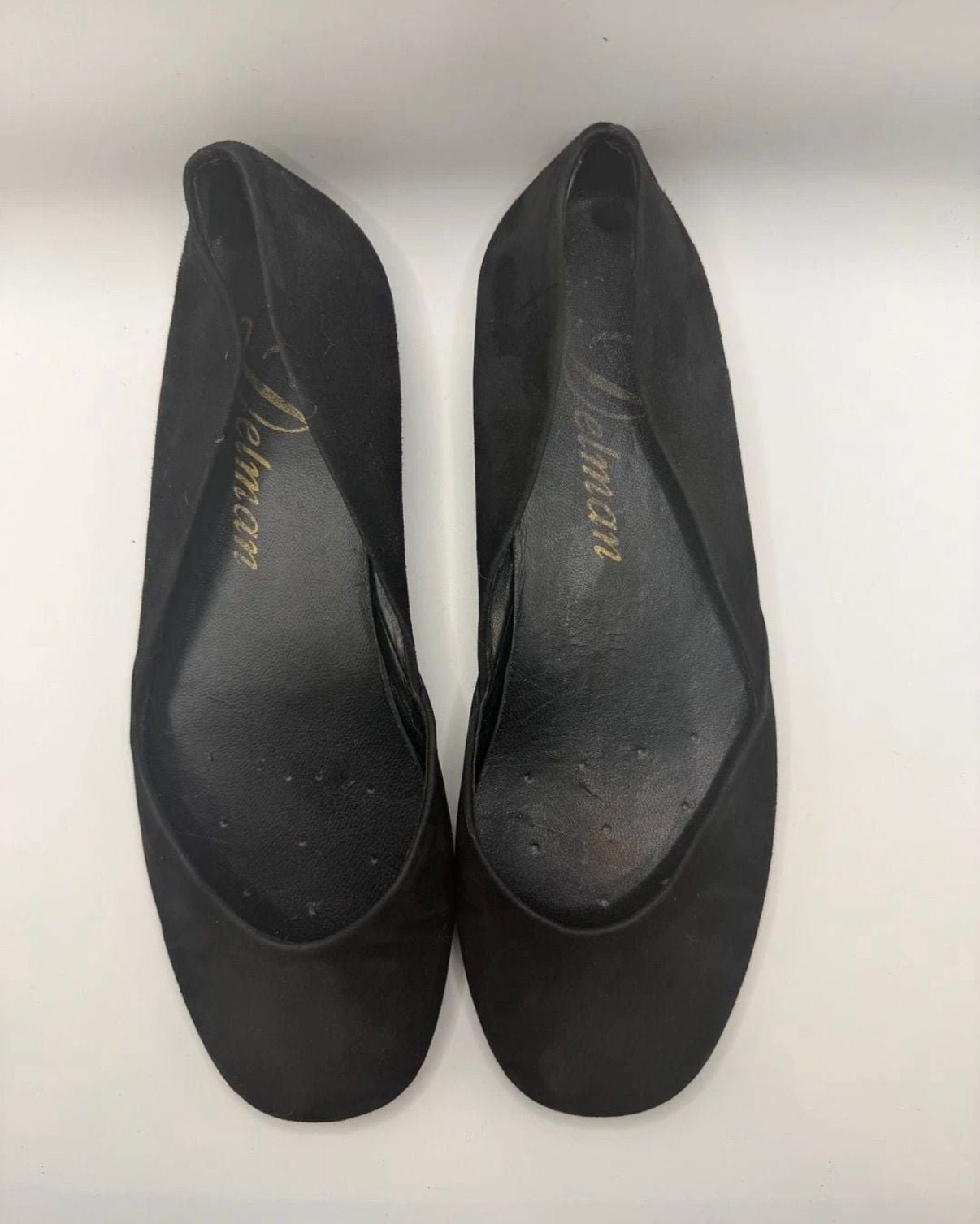 Delman Ballet Flats Size 6 M Black Suede Slip On Shoes 8
