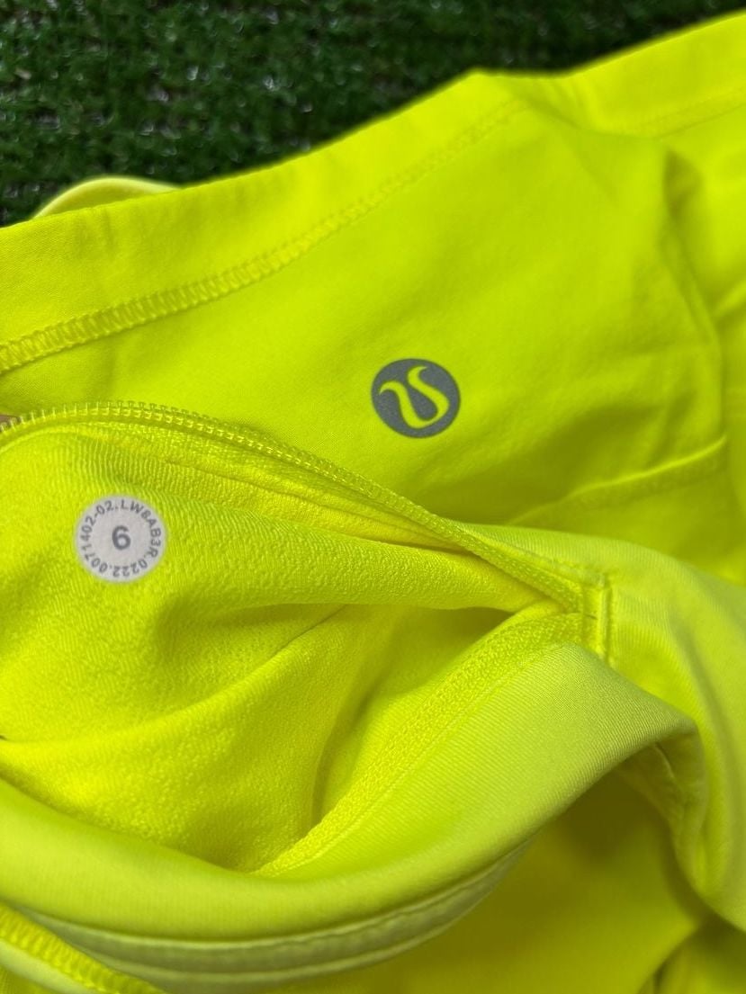 Lululemon Pace Rival Mid-Rise Skirt Electric Lemon Yellow 9