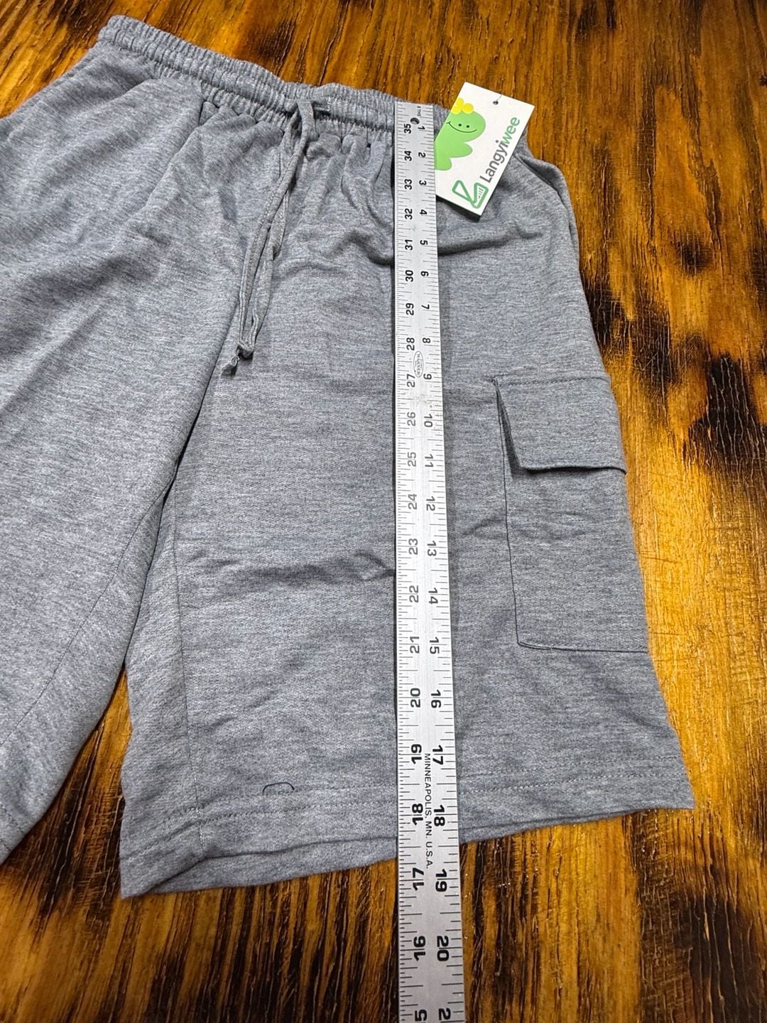 Langyiwee Cargo Sweat Shorts Grey Drawstring 2