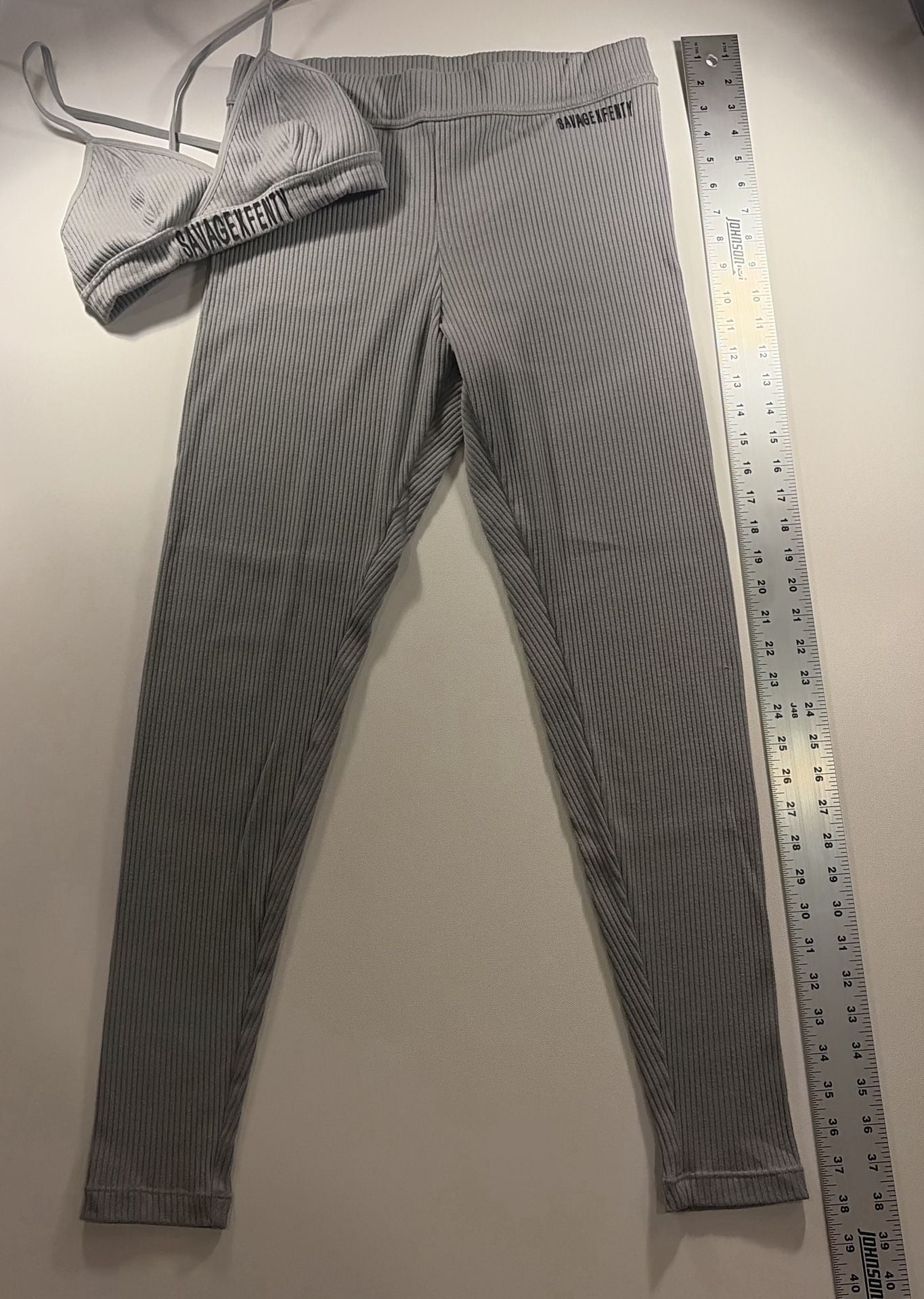 Savage X Fenty Ribbed Legging Set Gray 1