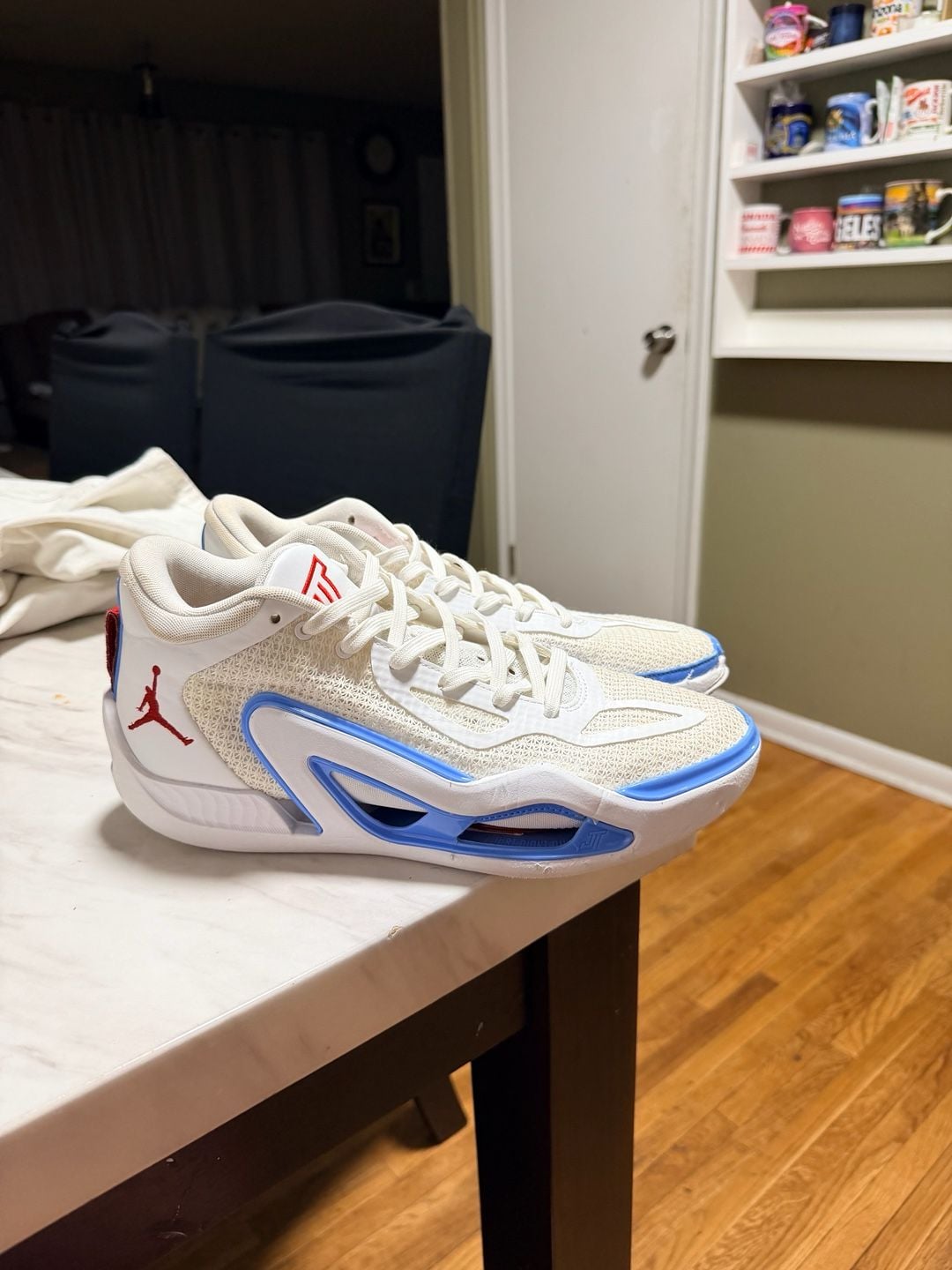 Nike Jordan Tatum 1 Sneakers White Blue Red Custom Archer AV 2