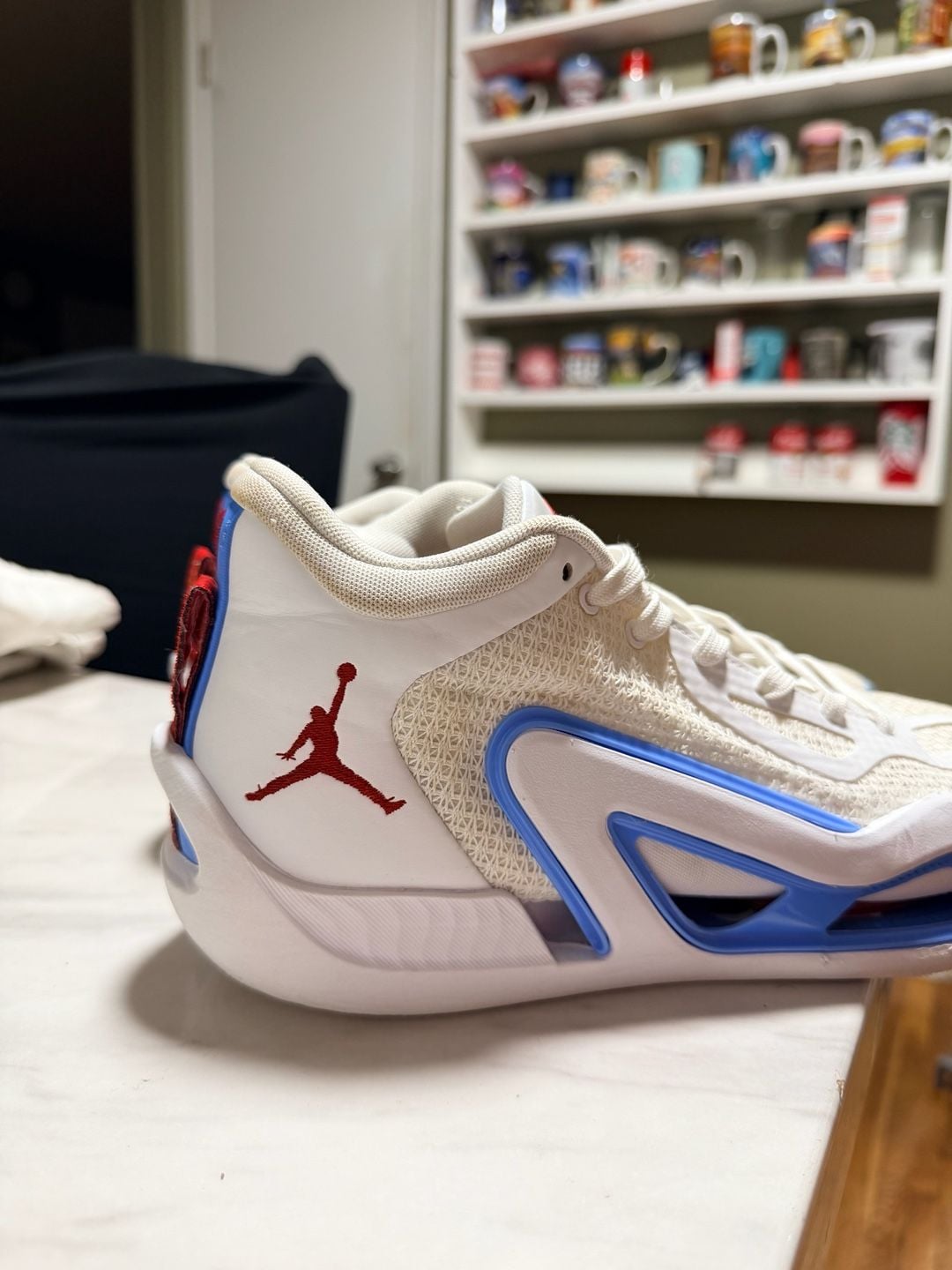 Nike Jordan Tatum 1 Sneakers White Blue Red Custom Archer AV 3