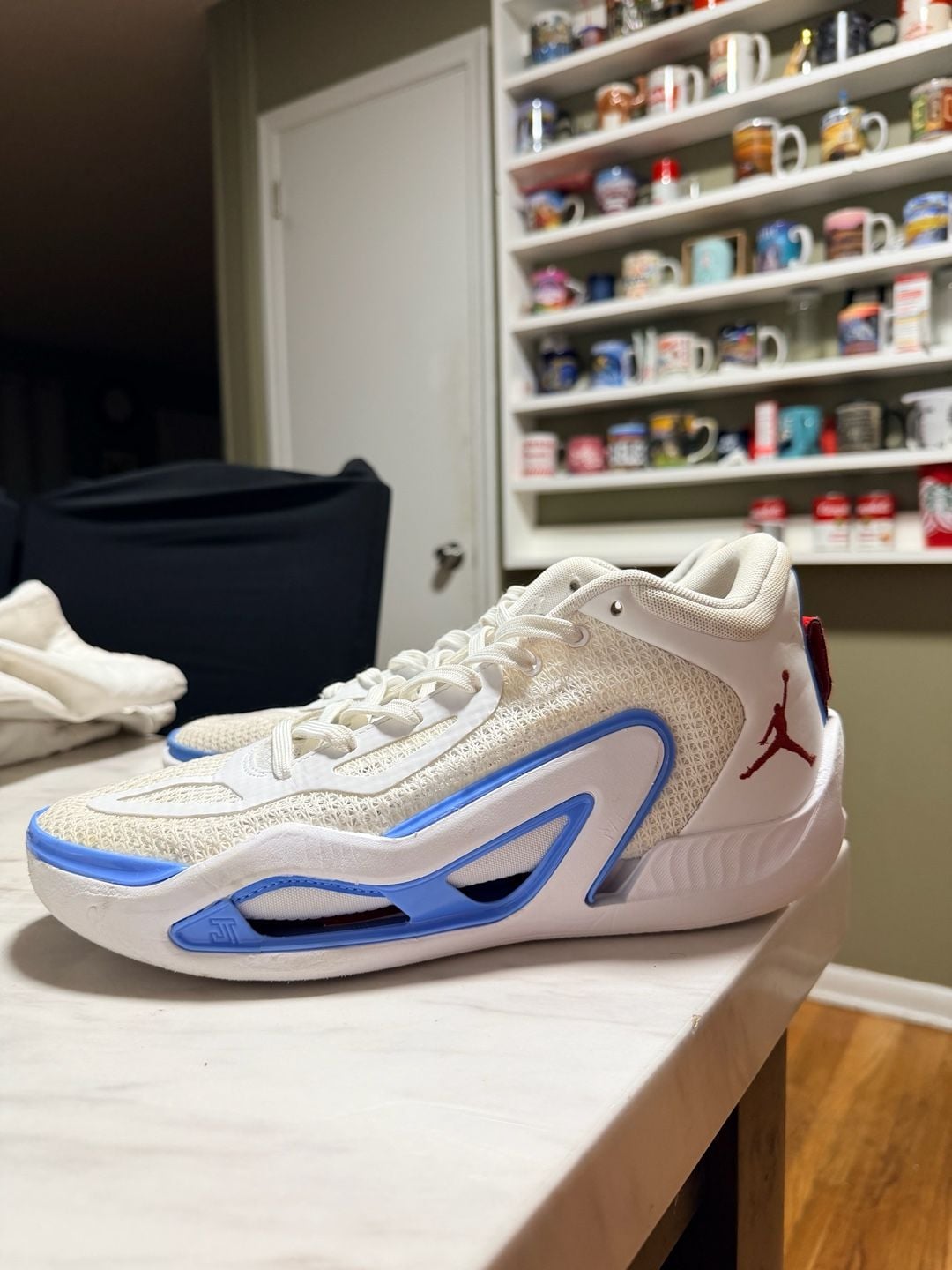 Nike Jordan Tatum 1 Sneakers White Blue Red Custom Archer AV 5
