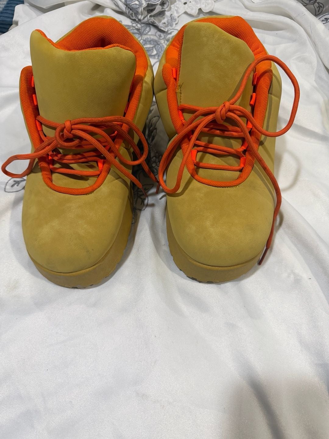 Unbranded Bread Shoes Hip Hop Thick Platform Sneakers Yellow Orange 2