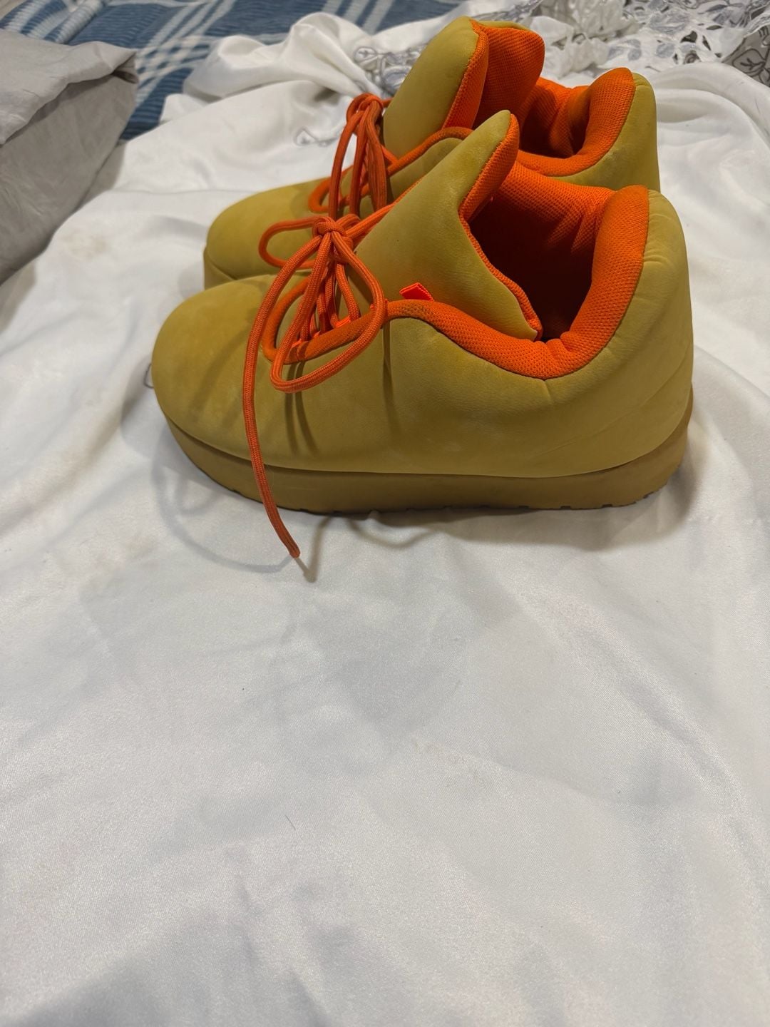 Unbranded Bread Shoes Hip Hop Thick Platform Sneakers Yellow Orange 6
