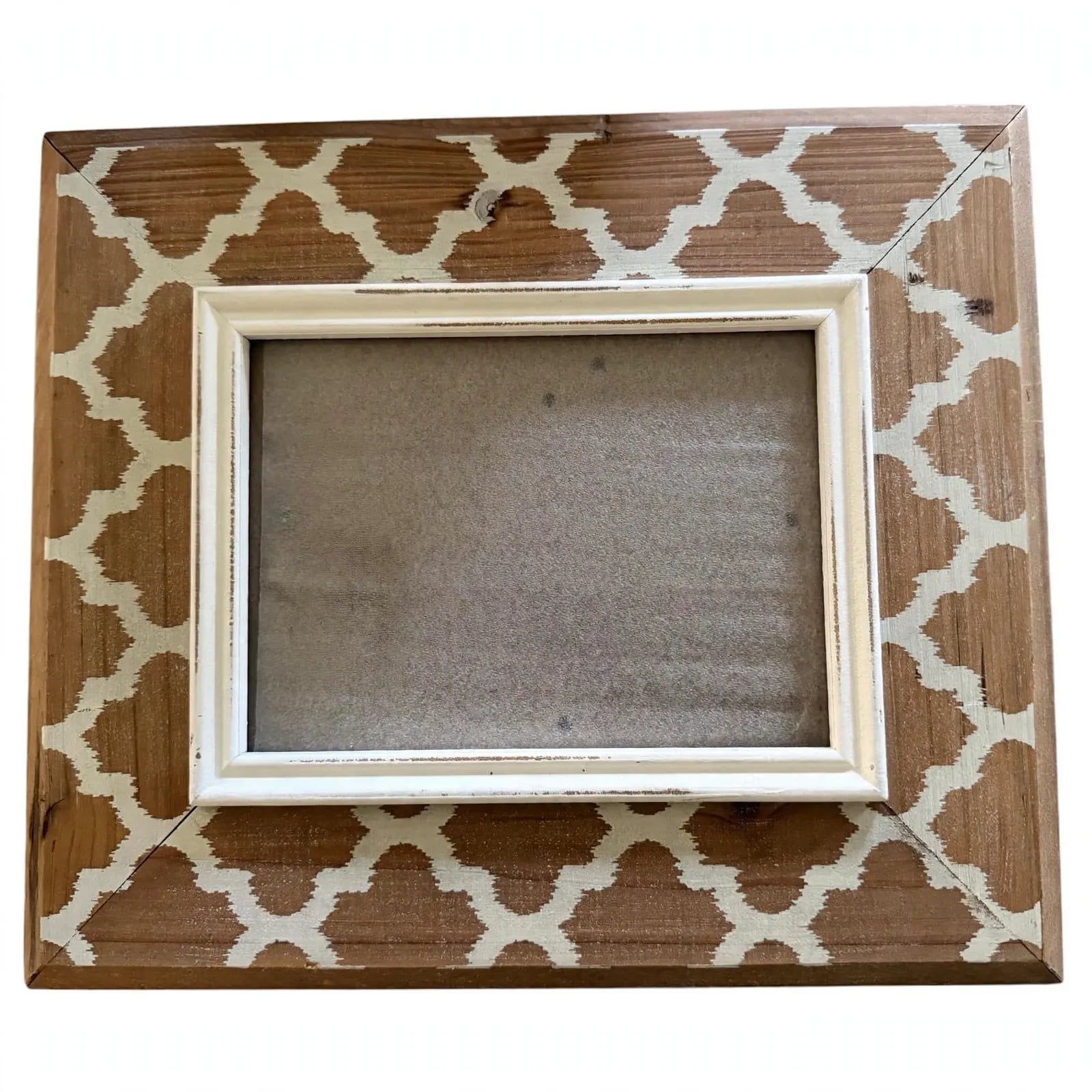 Harbor Town Industries Wooden Picture Frame 5x7 Brown Moroccan Trellis 1