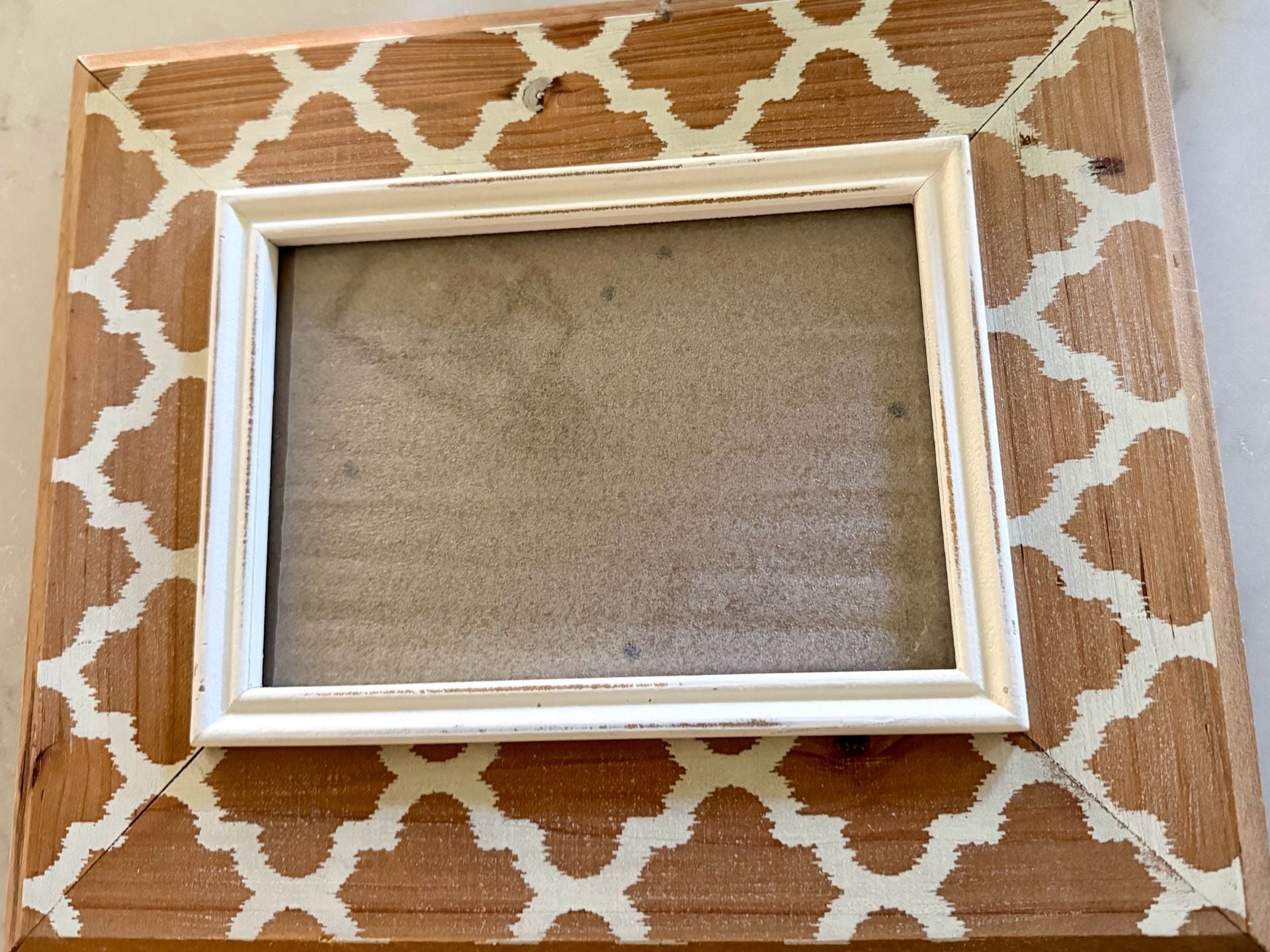 Harbor Town Industries Wooden Picture Frame 5x7 Brown Moroccan Trellis 3