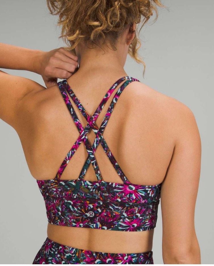 Lululemon Energy Longline Bra Size 4 Floral Electric Multi 3
