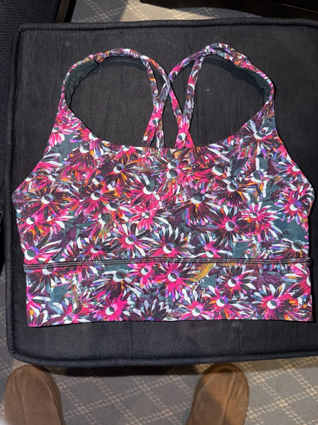 Lululemon Energy Longline Bra Size 4 Floral Electric Multi 6