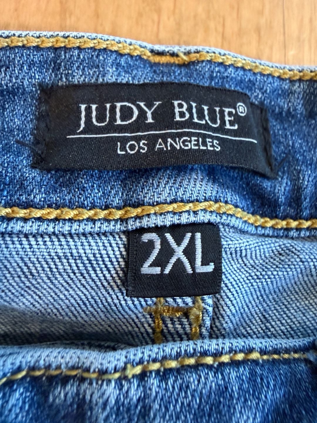 Judy Blue Denim Shorts Size 2XL Distressed Raw Hem 5