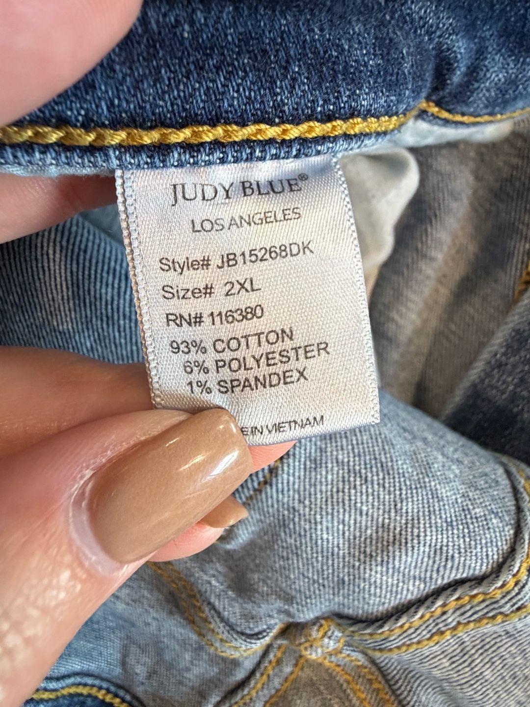 Judy Blue Denim Shorts Size 2XL Distressed Raw Hem 8