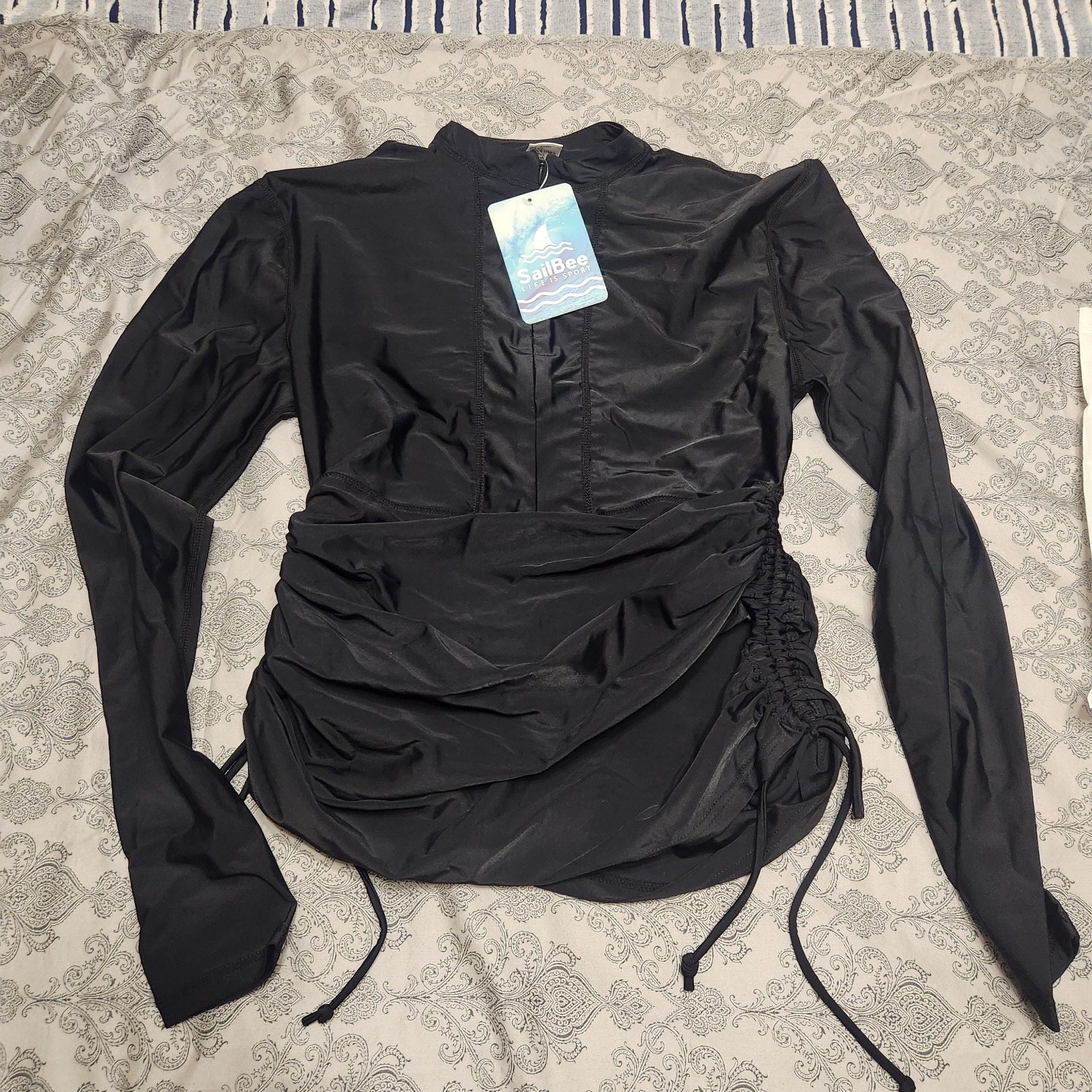 SailBee Long Sleeve Rash Guard Size XL Black 1