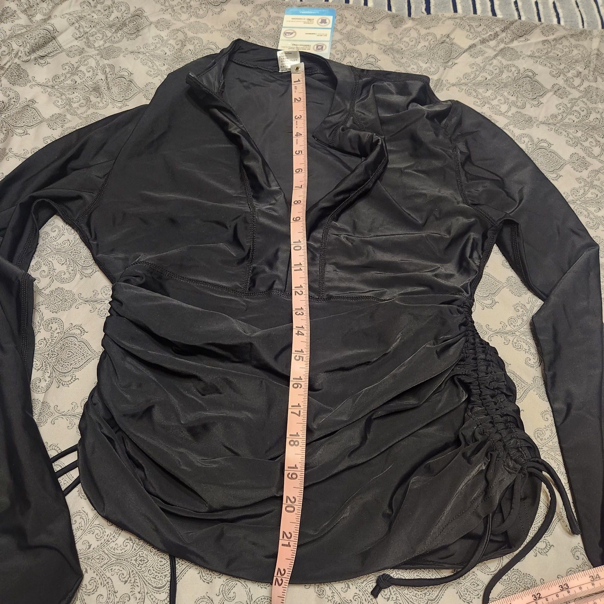 SailBee Long Sleeve Rash Guard Size XL Black 7