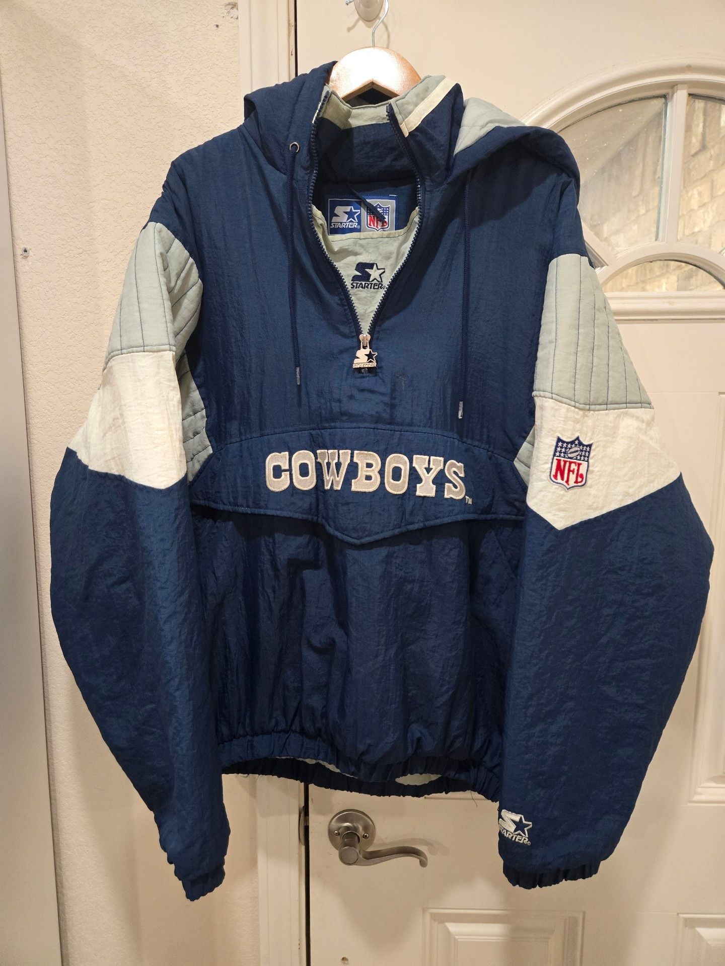 Starter Dallas Cowboys Anorak Jacket Size XL Blue NFL Pullover 2